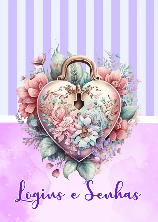 Capa Logins e Senhas floral lilás