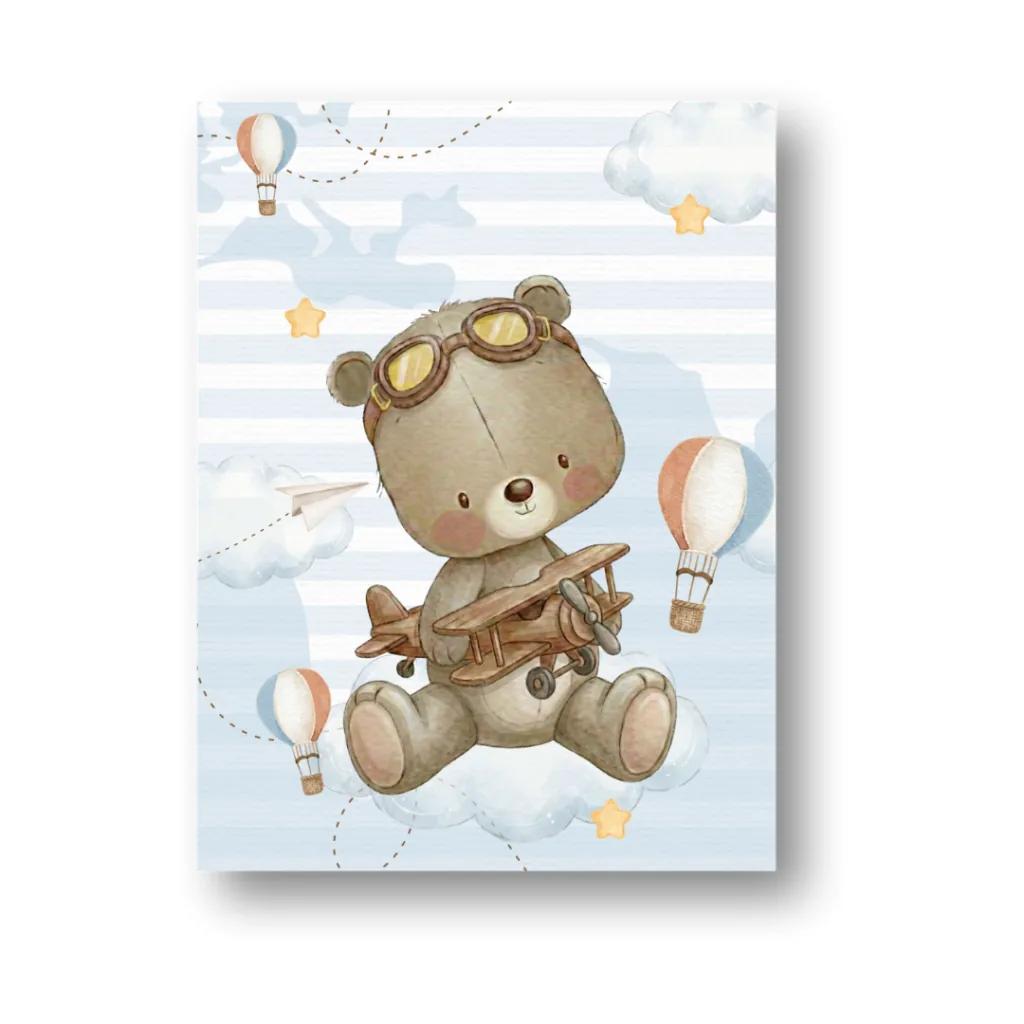 Caderno ursinho aviador — capa retrato
