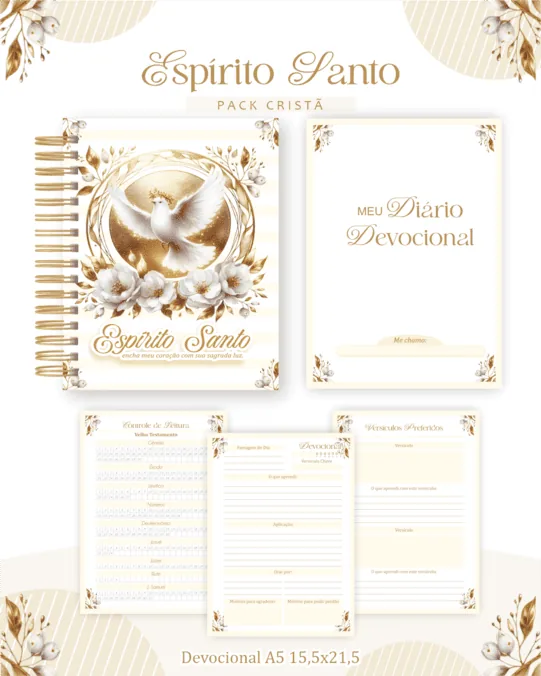Diário Devocional A5 — pack Cristã Espírito Santo